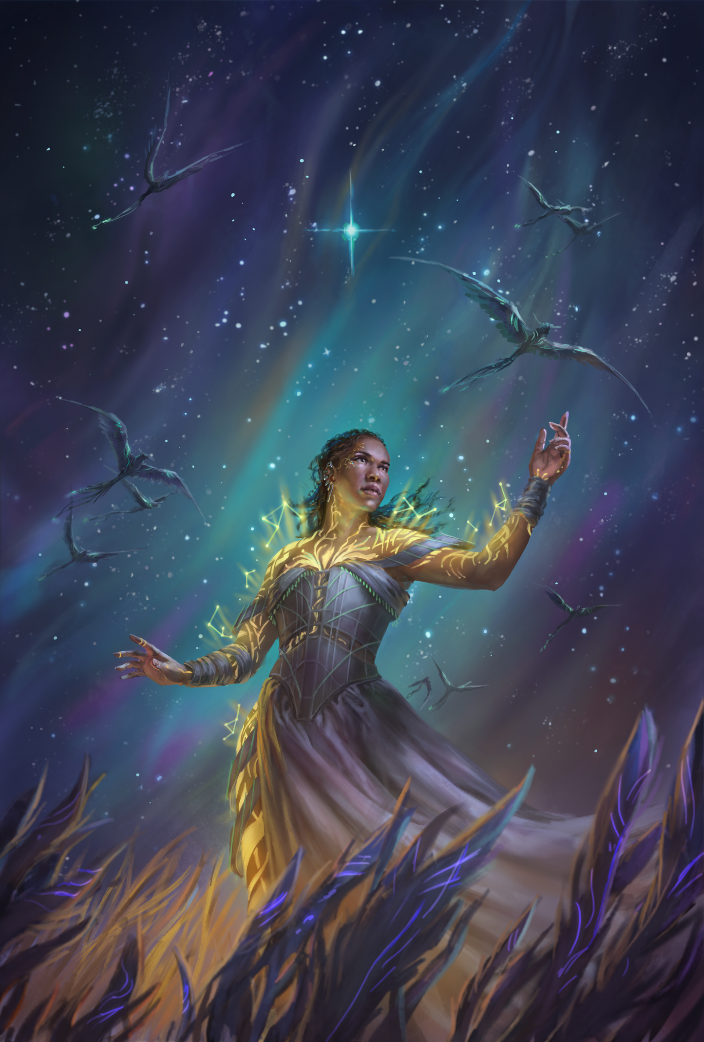 Khrissalla and the Stars Art Print